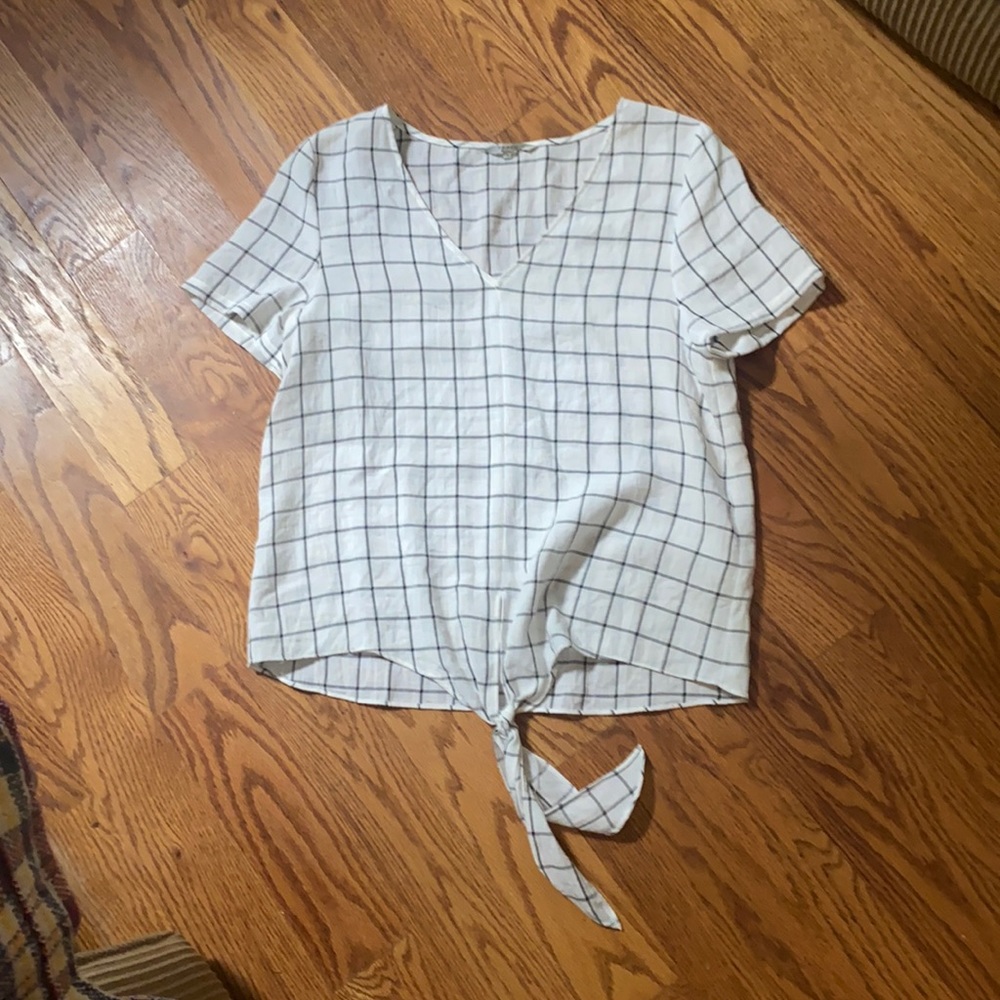 FRNCH linen blend top with tie